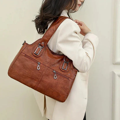 Agnès | Large Retro Multi-Pocket Shoulder Bag