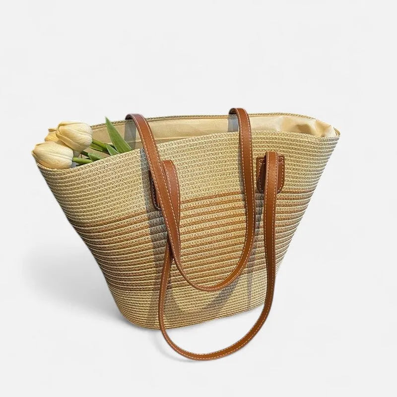 Aïna | Large Striped Straw Tote