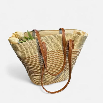 Aïna | Large Striped Straw Tote