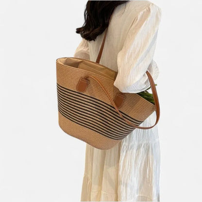 Aïna | Large Striped Straw Tote