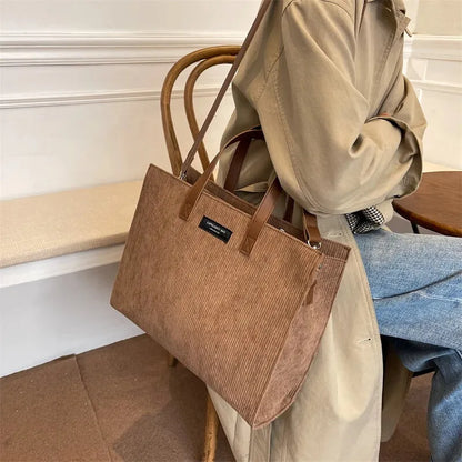 Amandine | Corduroy Shoulder Tote