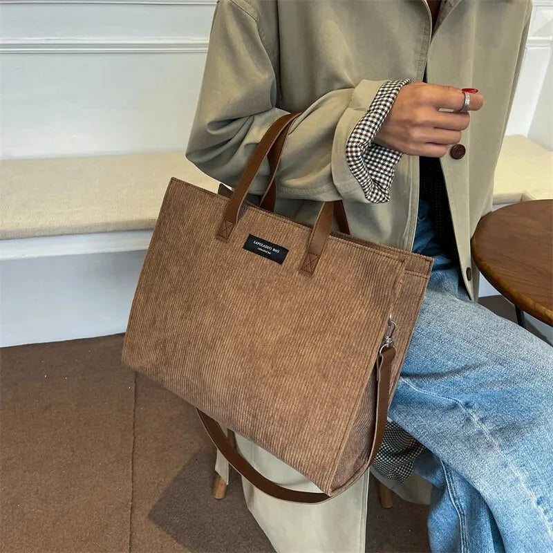 Amandine | Corduroy Shoulder Tote