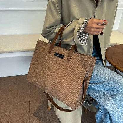 Amandine | Corduroy Shoulder Tote