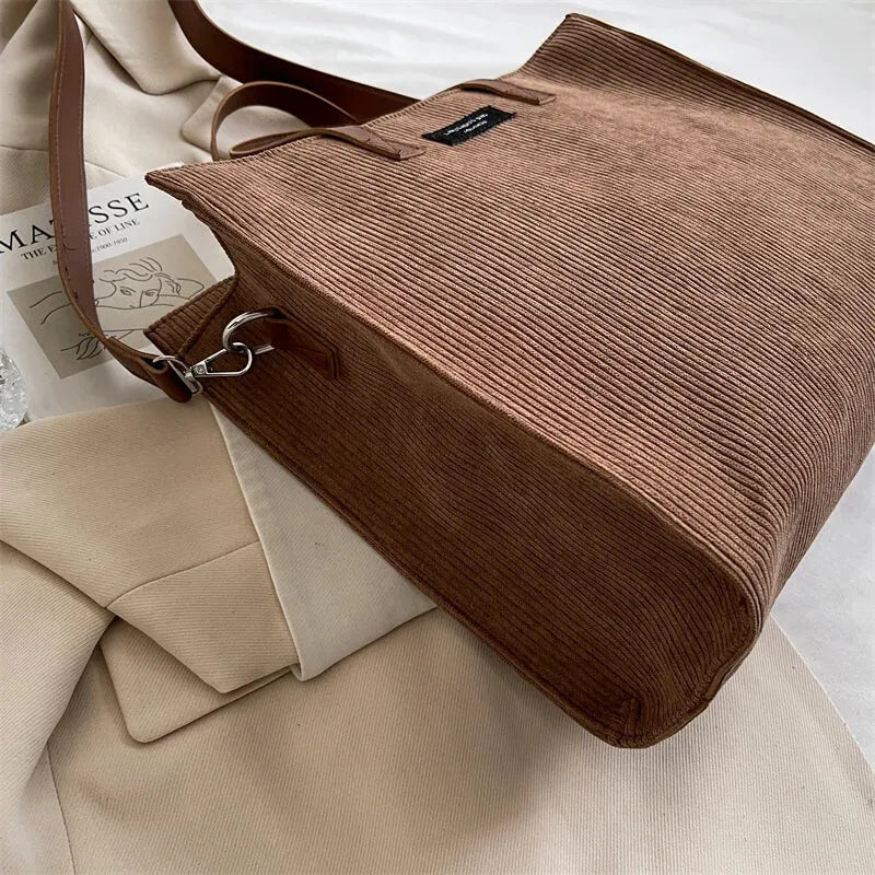 Amandine | Corduroy Shoulder Tote