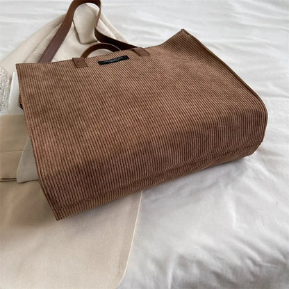 Amandine | Corduroy Shoulder Tote