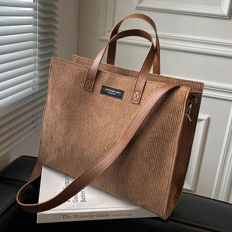 Amandine | Corduroy Shoulder Tote