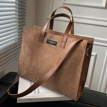 Amandine | Corduroy Shoulder Tote