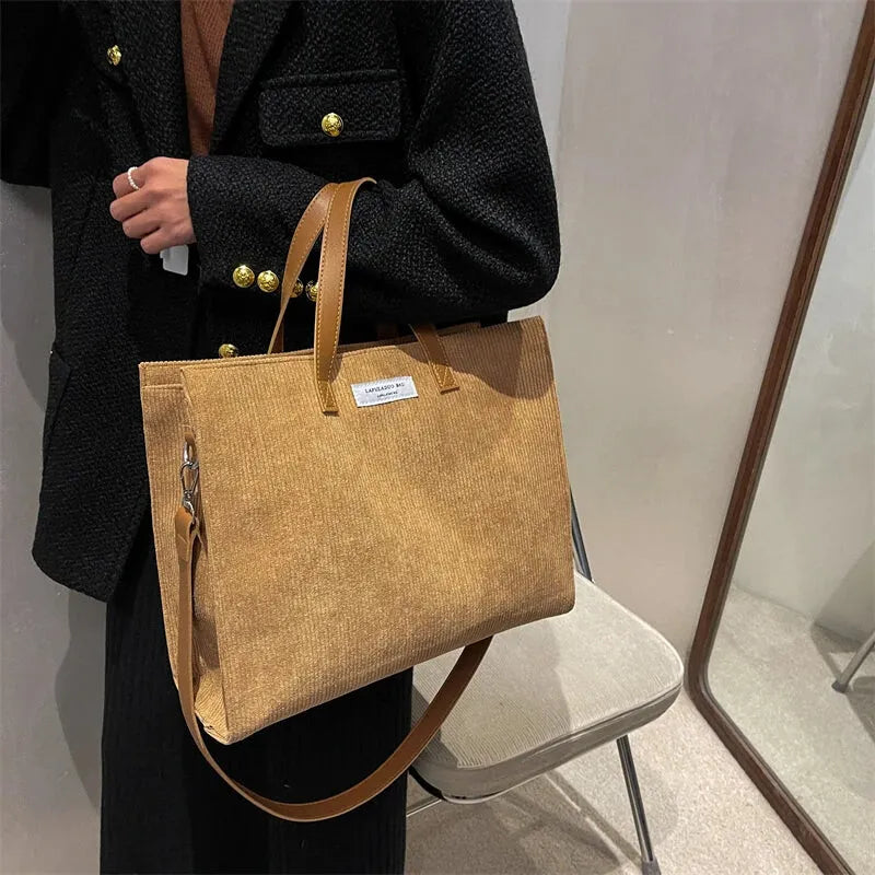 Amandine | Corduroy Shoulder Tote
