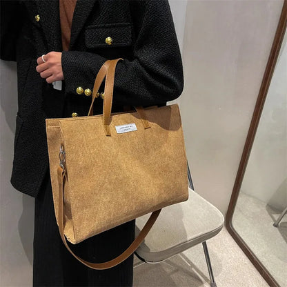Amandine | Corduroy Shoulder Tote