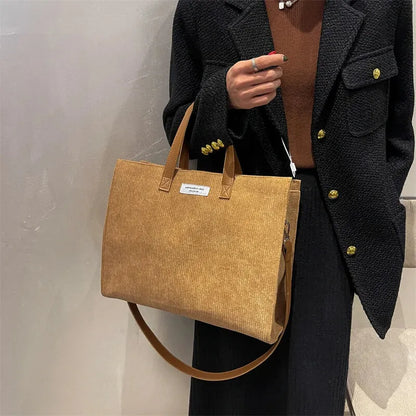 Amandine | Corduroy Shoulder Tote