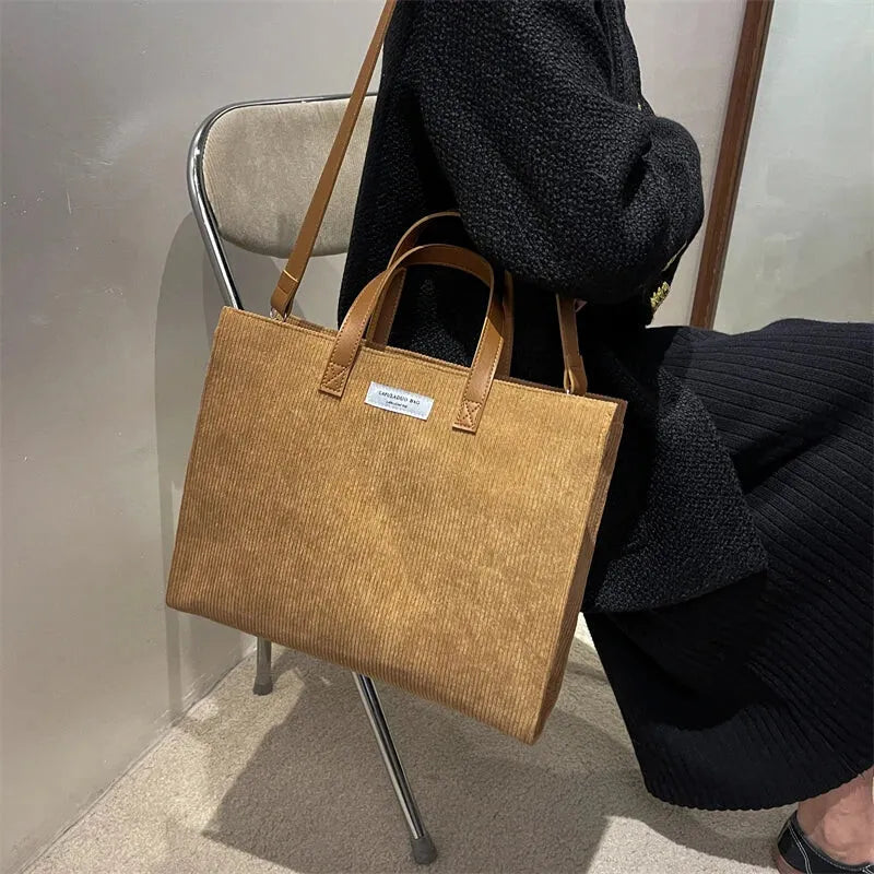 Amandine | Corduroy Shoulder Tote