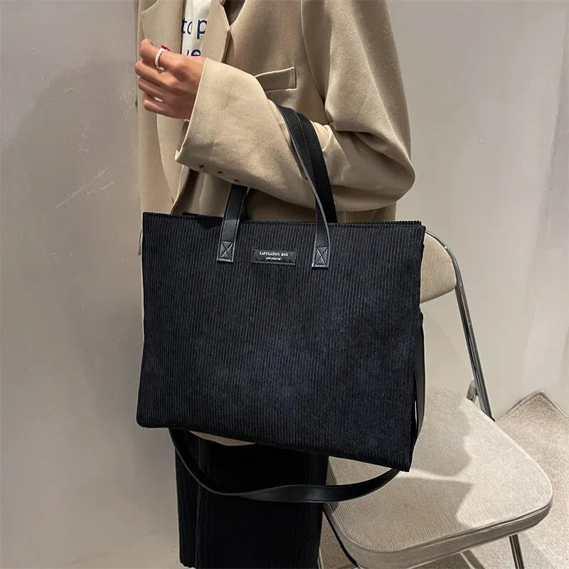 Amandine | Corduroy Shoulder Tote