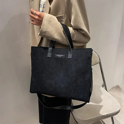 Amandine | Corduroy Shoulder Tote