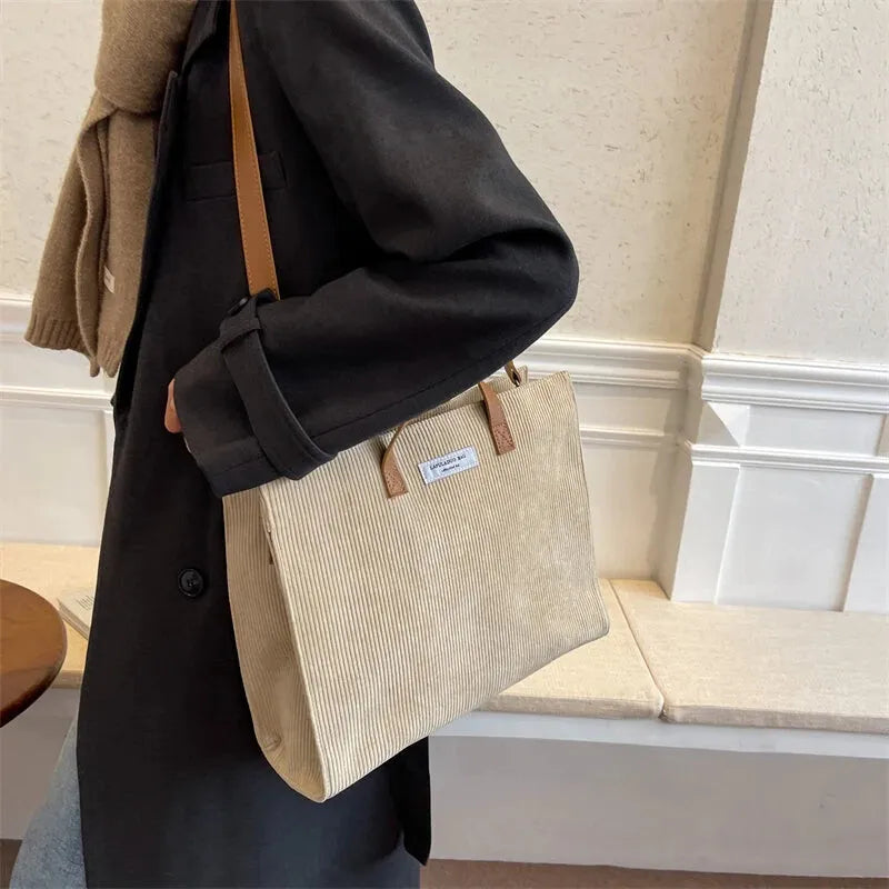 Amandine | Corduroy Shoulder Tote