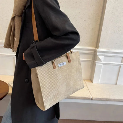 Amandine | Corduroy Shoulder Tote