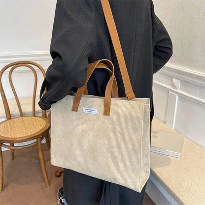 Amandine | Corduroy Shoulder Tote