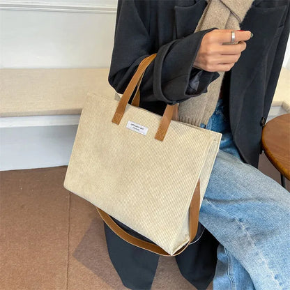 Amandine | Corduroy Shoulder Tote