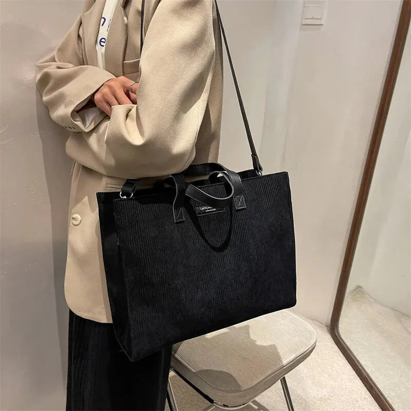 Amandine | Corduroy Shoulder Tote
