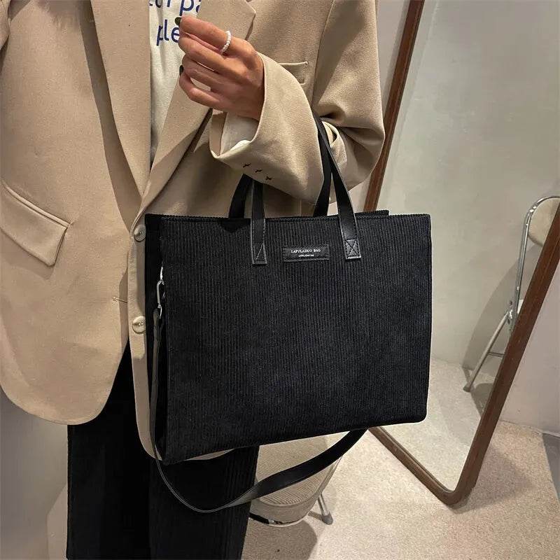 Amandine | Corduroy Shoulder Tote