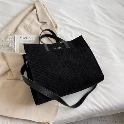 Amandine | Corduroy Shoulder Tote