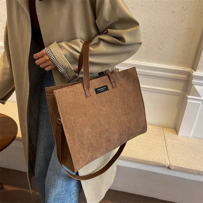 Amandine | Corduroy Shoulder Tote