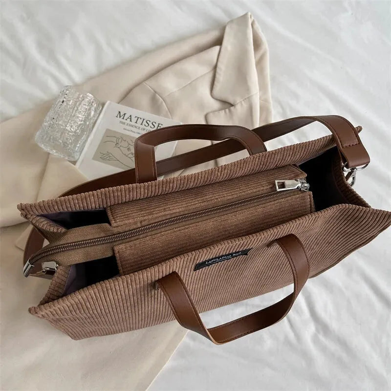 Amandine | Corduroy Shoulder Tote