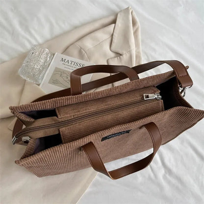 Amandine | Corduroy Shoulder Tote
