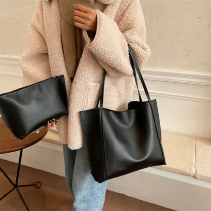 Amandine | Large Soft Tote with Matching Pouch