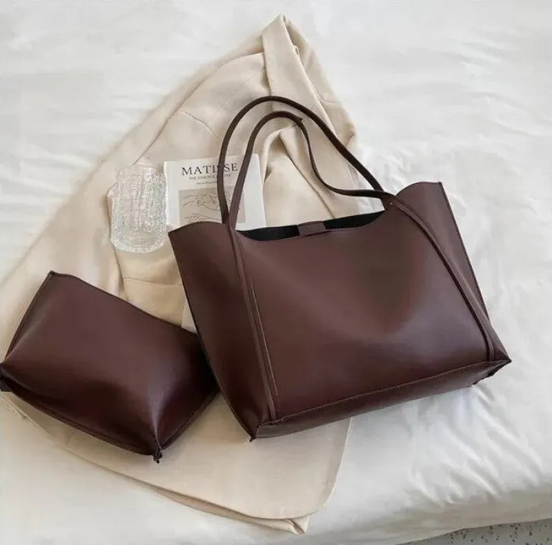Amandine | Large Soft Tote with Matching Pouch
