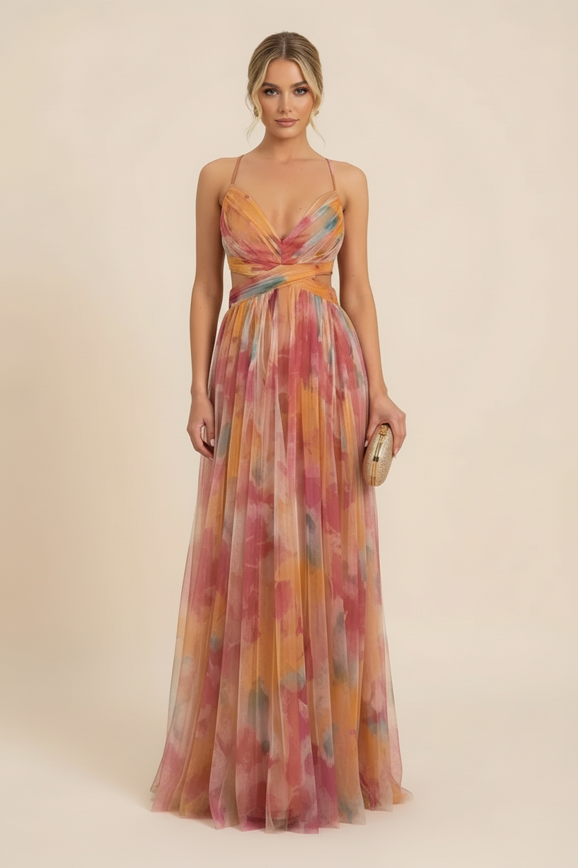 Palmora Society - Angela | Vestido Maxi Romántico Sin Mangas - foto 1