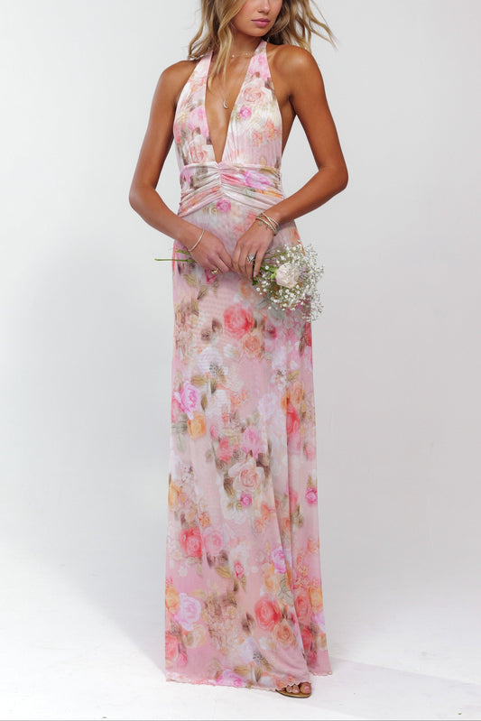 Palmora Society - Ariadne | Vestido Maxi Floral Escote en V - foto 1