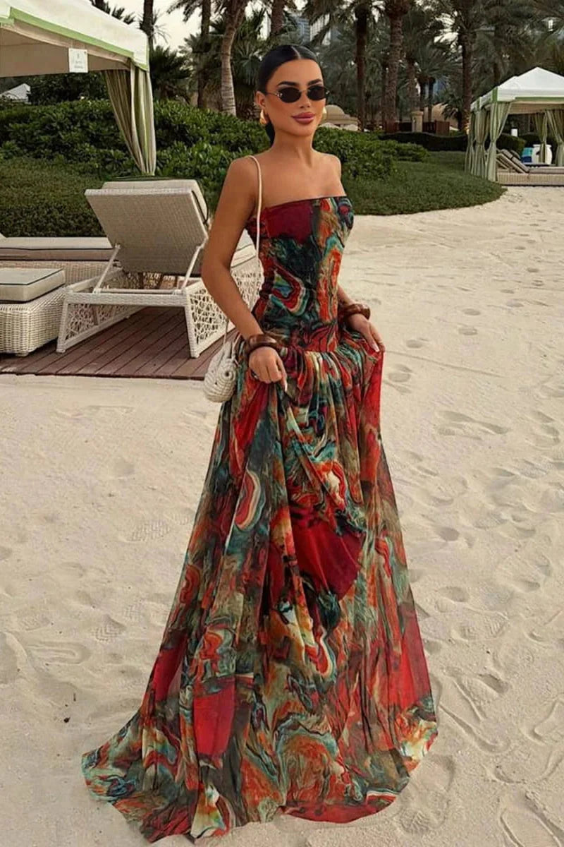 Palmora Society - Bellamy | Vestido Maxi Palabra de Honor de Vacaciones - foto 4