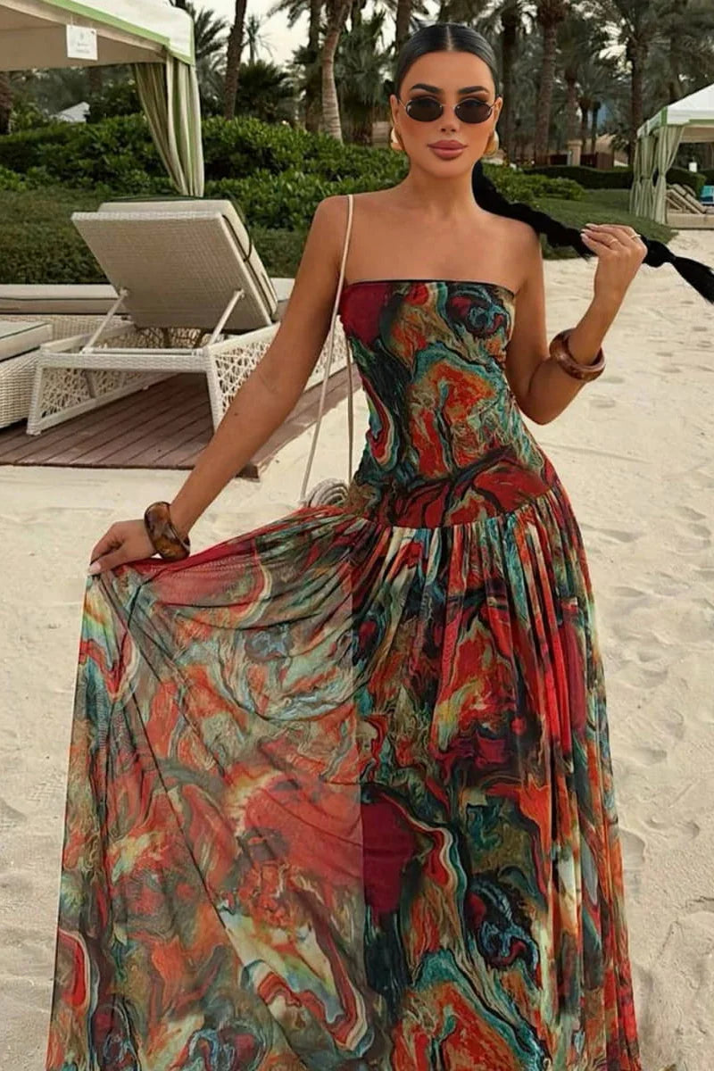 Palmora Society - Bellamy | Vestido Maxi Palabra de Honor de Vacaciones - foto 5