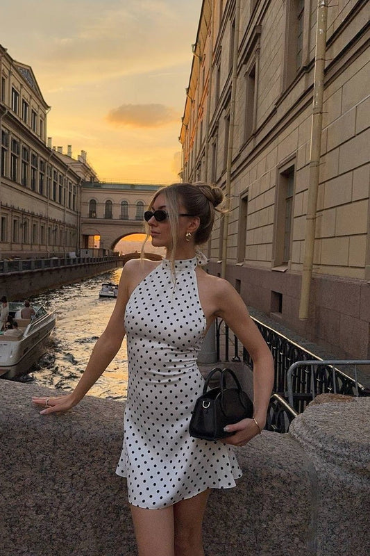 Palmora Society - Bifina II | Vestido Mini Halter de Lunares - foto 1