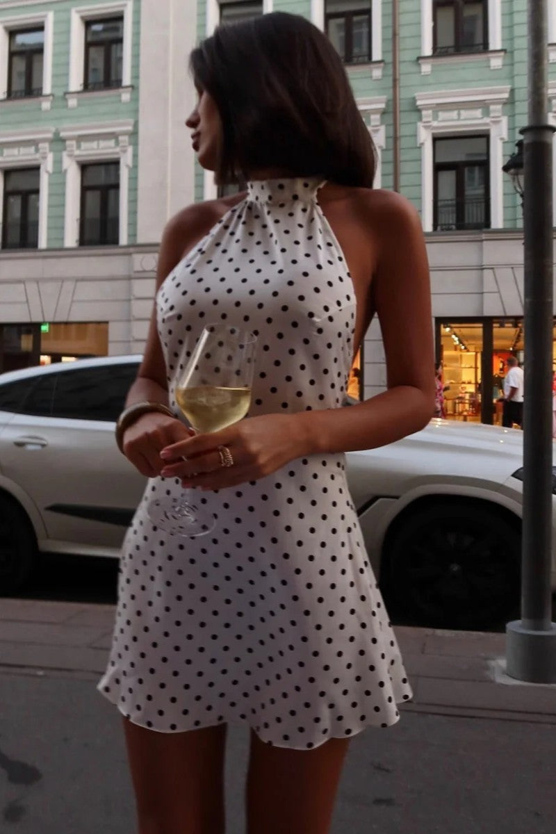 Palmora Society - Bifina II | Vestido Mini Halter de Lunares - foto 7