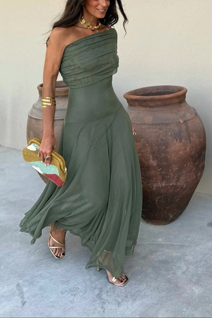 Palmora Society - Brittany | Vestido Maxi Asimétrico de Malla - foto 11