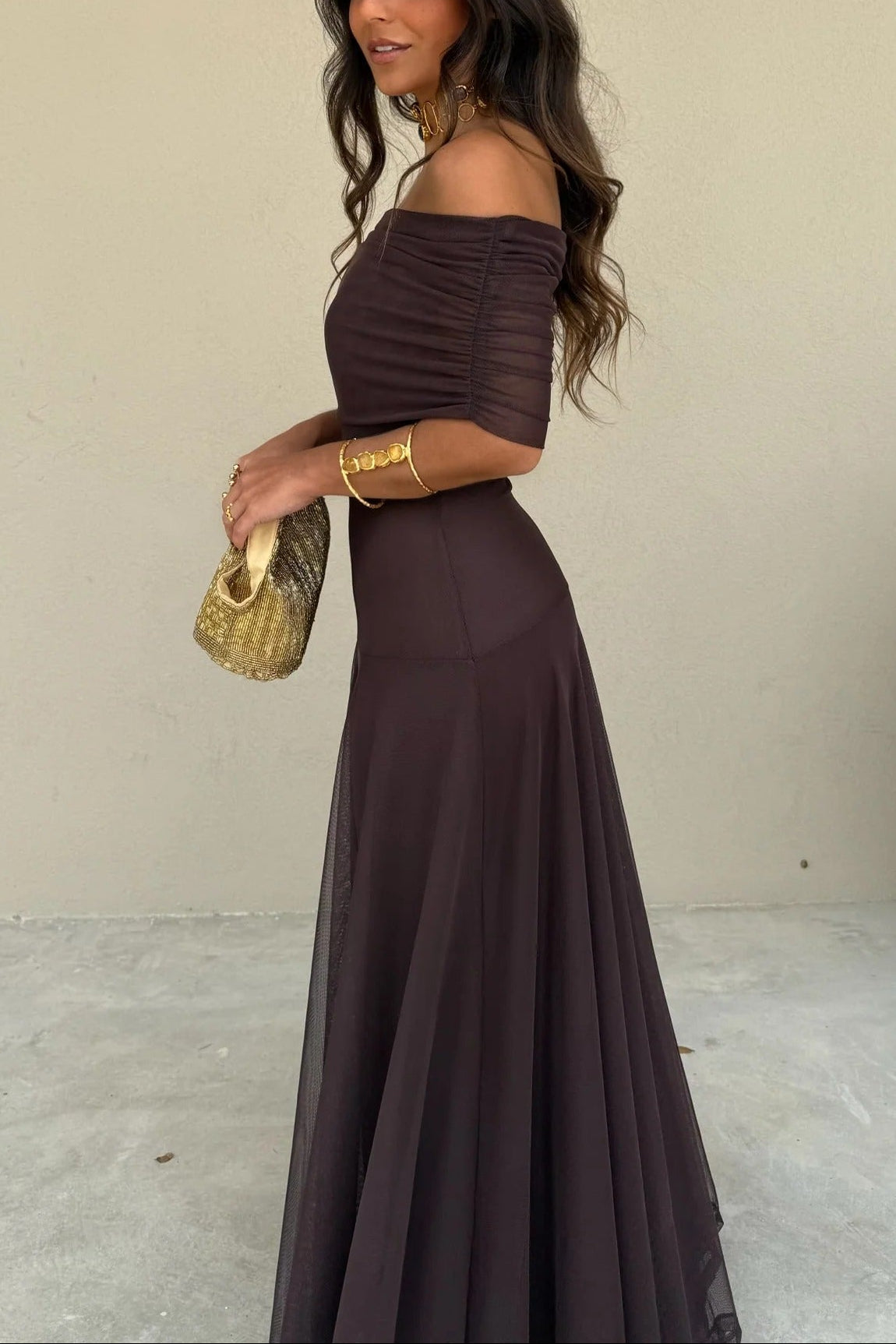 Palmora Society - Brittany | Vestido Maxi Asimétrico de Malla - foto 2