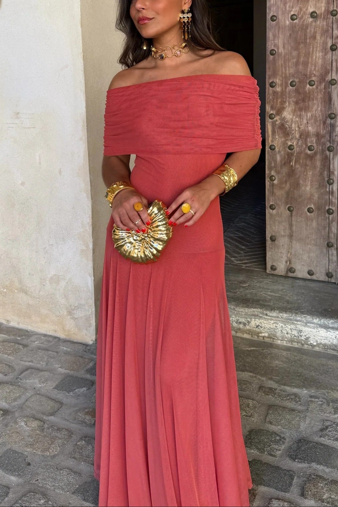 Palmora Society - Brittany | Vestido Maxi Asimétrico de Malla - foto 4
