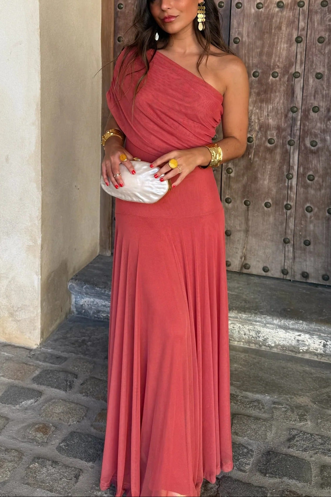 Palmora Society - Brittany | Vestido Maxi Asimétrico de Malla - foto 6
