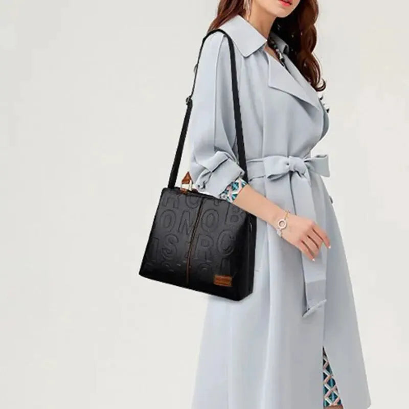 Chiara | Two-Tone Textured Shoulder Bag