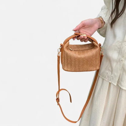 Éléa | Small Woven Straw Shoulder Bag