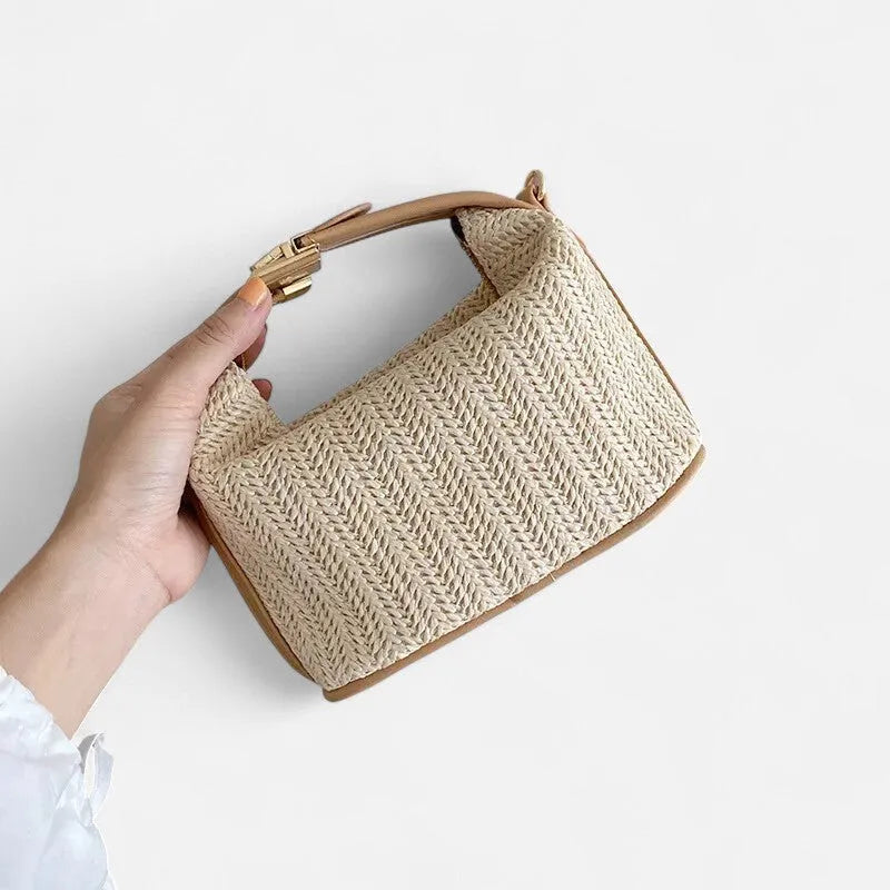 Éléa | Small Woven Straw Shoulder Bag