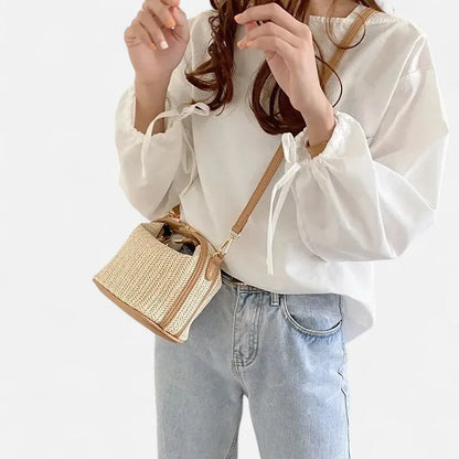 Éléa | Small Woven Straw Shoulder Bag
