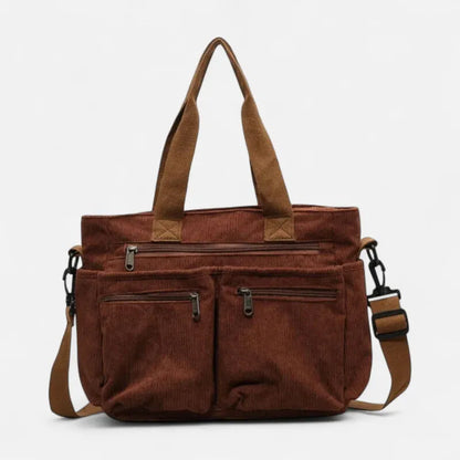 Élina | Corduroy Multi-Pocket Tote