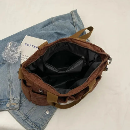 Élina | Corduroy Multi-Pocket Tote