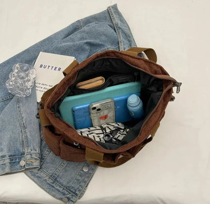 Élina | Corduroy Multi-Pocket Tote