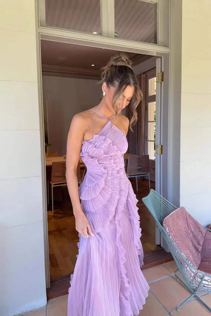 Palmora Society - Eliza | Vestido Maxi Plisado con Volantes - foto 4