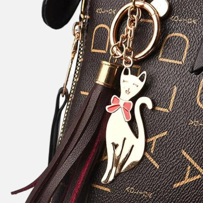 Émilie | Shoulder Bag with Gold Cat Charm