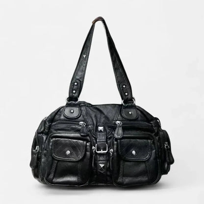 Inès | Large Retro Multi-Pocket Shoulder Bag