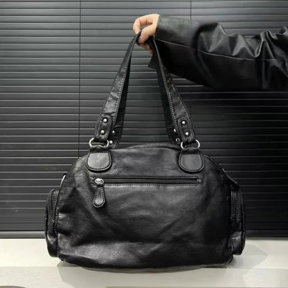 Inès | Large Retro Multi-Pocket Shoulder Bag
